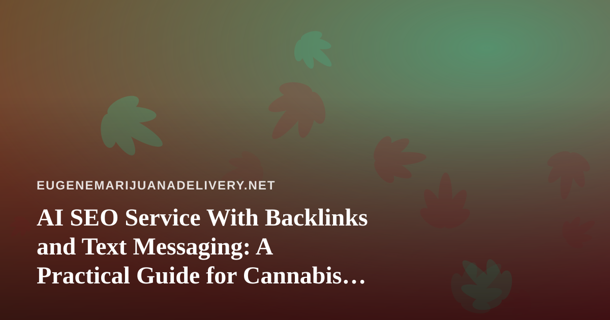 AI SEO Service With Backlinks and Text Messaging: A Practical Guide for Cannabis Delivery Businesses
