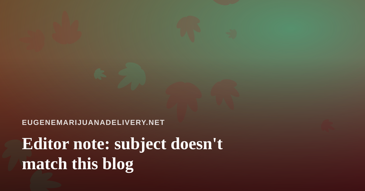 Editor note: subject doesn’t match this blog